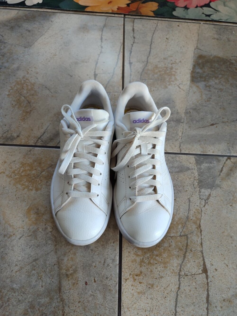 adidas Advantage Women's Sneakers White Violet Fusion Size 7 HR0320